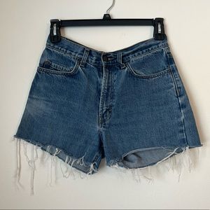 Kirkland high waisted distressed cutoff denim shorts | size 27